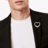 Open Heart Brooch in Yellow Gold_yyth - Image 5